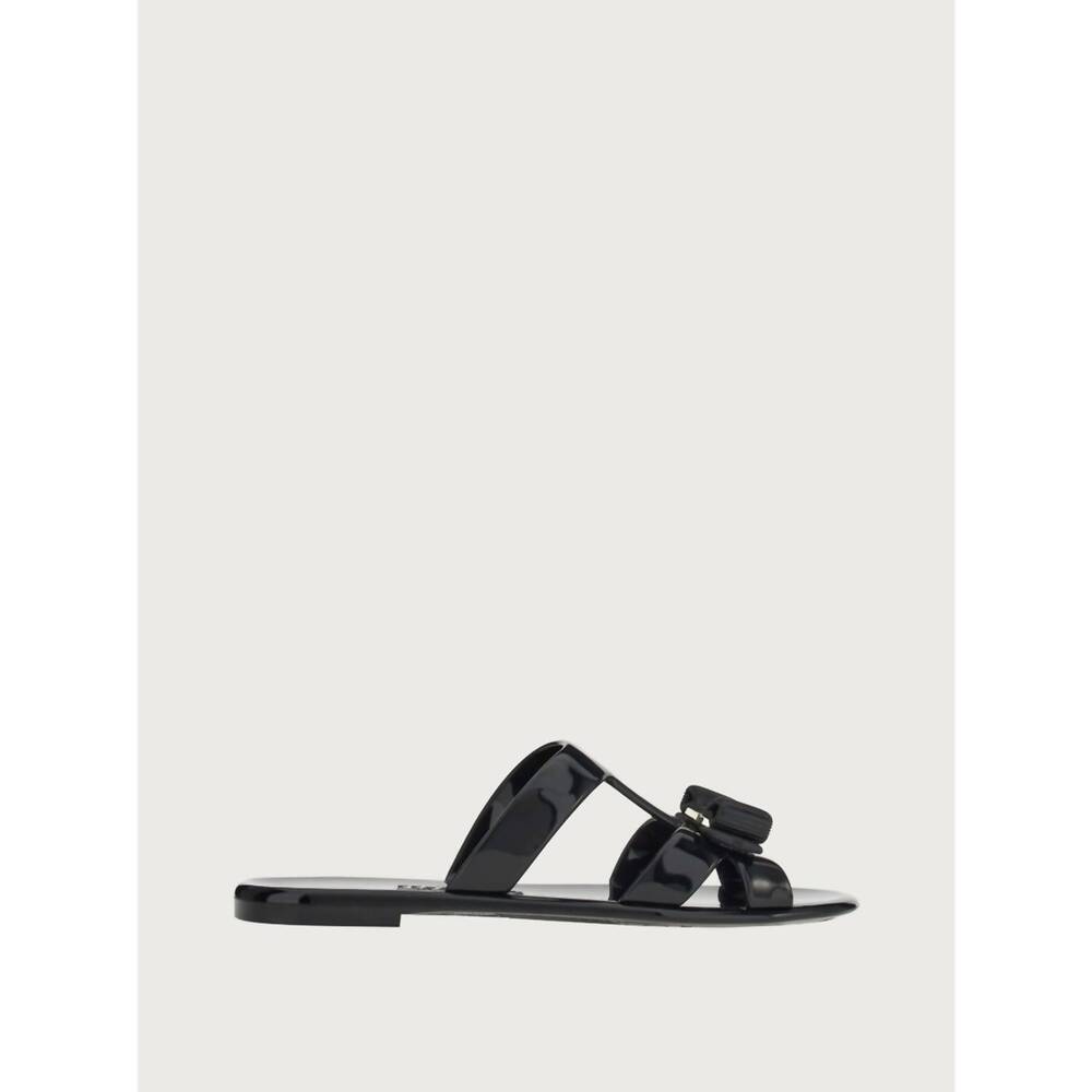NEW SALVATORE FERRAGAMO women's lylia jelly sandal in nero
